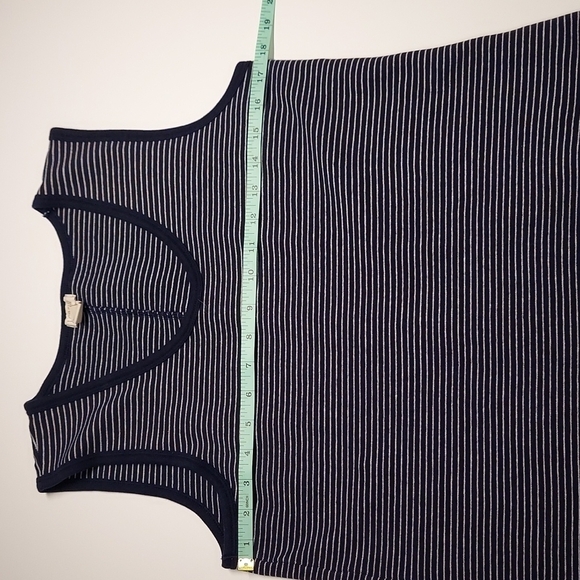 J.Crew Womens Tank Sheath Dress  Blue White Striped Scoop Neck Knit Sleeveless - Picture 8 of 10